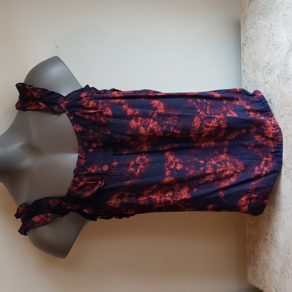 Maurices womens tank, large, navy blue and orange